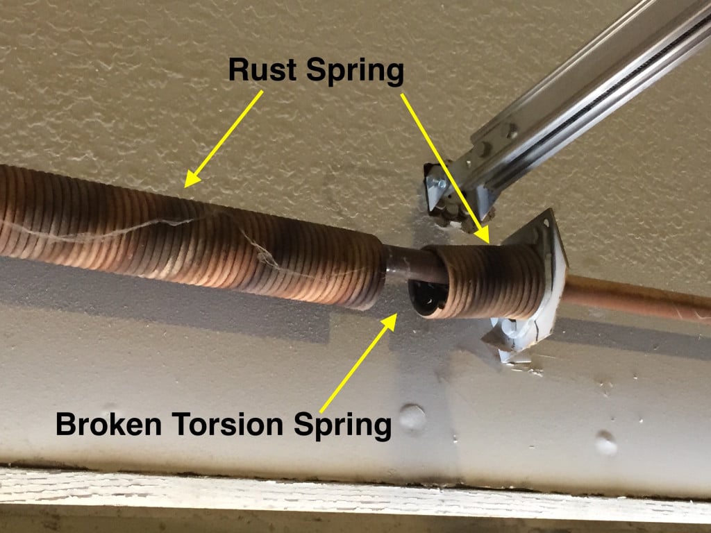 Broken Garage Door Rust Torsion Spring