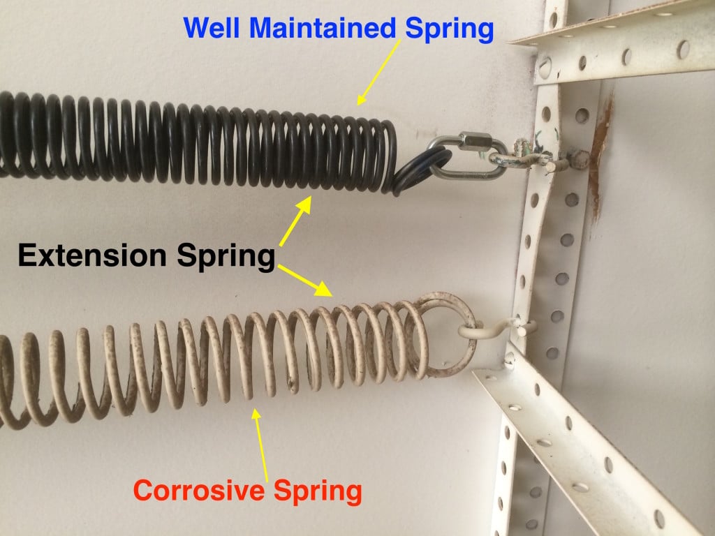 well kept extension spring vs corrosive spring